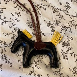 Hermès Style Horse Charm - black/yellow